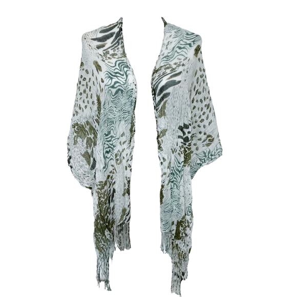 Womens Brown Animal Print Scarf Shawl Wrap Hijab Fall Fashion Vintage 68x18 - Picture 13 of 14